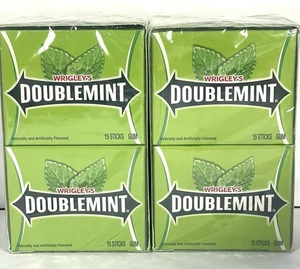 Paquete de 2 chicles WRIGLEY'S DOUBLEMINT como nuevos, 15 varillas 20 paquetes en total - Imagen 1 de 3