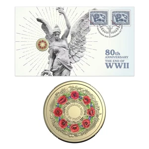 2025 Remembrance 80th Anniversary of WWII - $2  Coin - PNC Stamp & Coin Cover - Picture 1 of 1
