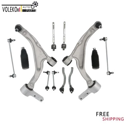 For 2007 - 13 Acura MDX Front Lower Control Arms Sway Bar Links Tie Rod Ends - Image 1 of 4