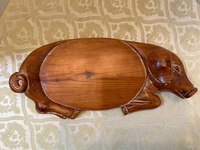 Tabla de cortar/tablero de queso PIG de madera natural de colección 18-1/2”x 8-1/2” x 1”(3”) 🐷 Foto 1 de 4
