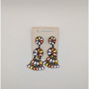 Boucles d'oreilles pendantes vintage M Haskell bijou - Photo 1/1