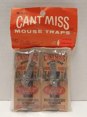 NOS Vintage McGill Cant Miss Rat Mouse Traps 2-Pack - Advertising - Sealed - Image 1 of 4