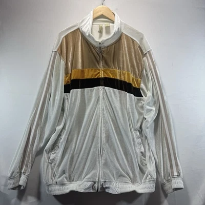 Traje de chándal Godbody Track chaqueta para hombre XL terciopelo blanco dorado Y2K Jog Foto 1 de 4