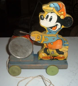 ORIGINAL DISNEY 1938 "MICKEY MOUSE DRUMMER" NACHZIEHSPIELZEUG #795 VON FISHER-PRICE SELTEN - Bild 1 von 8
