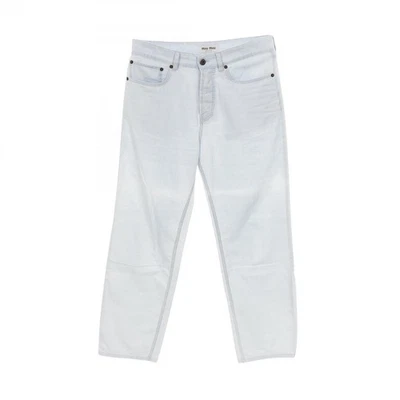 Miu Miu 5 bolsillos chambray jeans algodón azul usado mujeres #25 - Imagen 1 de 4