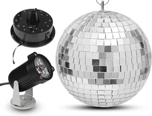 Hotwin 8" Disco Licht Spiegelkugel, mit Motor und RGB LED - Bild 1 von 5