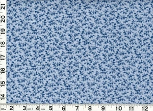 Dunkel & hellblau Blätter Zweige Quilten & Nähen Stoff Meterware #1122 - Bild 1 von 1
