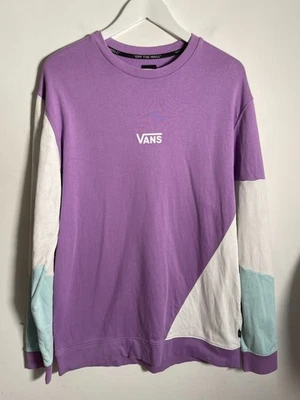 Vans Pullover sweatshirt jumper XL VGC purple logo front crew neck cotton - Image 1 of 4