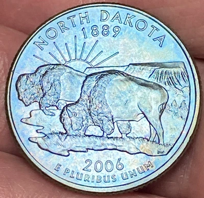 2006-P North Dakota State Quarter Beautiful Lustrous Blue Toned Coin #41 - Image 1 of 4