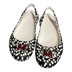 Crocs Kadee Minnie Dots Damen-Slingback-Flats Größe 6 Disney Urlaub feminin - Bild 1 von 8
