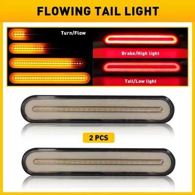 28 LED Flowing Reverse Stop Brake Turn Signal Rear Tail Light Truck Trailer EOA - Image 1 of 4