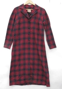 Vintage Riddella Dress UK Medium Made in England Tartan Red Blue Preloved - Picture 1 of 24