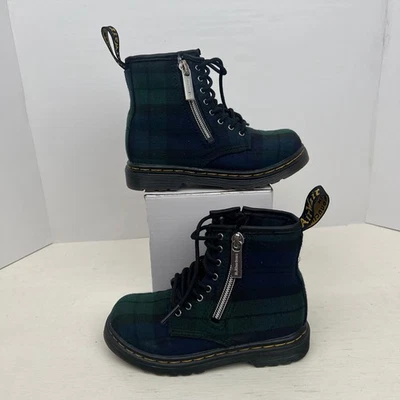Bota Dr. Martens Niño Pequeño Cuadros 1460 Cremallera Tartán Con Cordones Unisex Niño Pequeño Talla US10 Foto 1 de 4