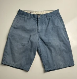 Volcom FRICKIN MODERN  CHINO SHORTS MENS Blue Denim Size 31 - Picture 1 of 14