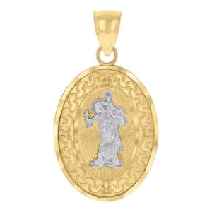 10k GOLD St. Christopher Religious Charm Pendant Small Tiny For Necklace Chain - Picture 1 of 1
