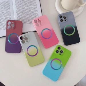 For iPhone 14 13 12 Pro Max 11 Magsafe Gradient Color Shockproof Soft Case Cover - Picture 1 of 13