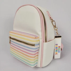 Like Dreams Mini Backpack Purse Womens Girls White & Pink Pastels Adjustable NWT - Picture 1 of 10