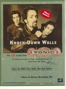 Tonic 1999 Ad- Knock Down Walls  Advertisement - Picture 1 of 1
