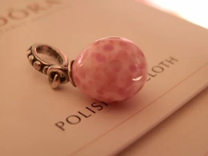 BN GENUINE PANDORA PINK SPECKLED EGG DANGLE CHARM - 791600 - Picture 1 of 4