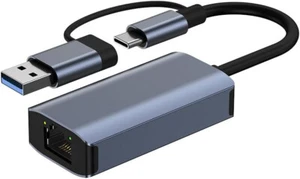 USB 3.0 zu Ethernet Adapter mit USB C zu RJ45 Gigabit LAN 1000Mbps Kabelgebunden - Bild 1 von 7