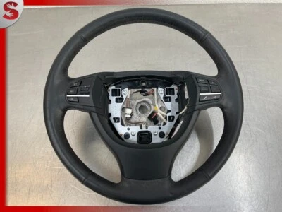 2011-2013 BMW F10 5 SERIES 528I 535I 550I BLACK LEATHER STEERING WHEEL OEM - Image 1 of 4