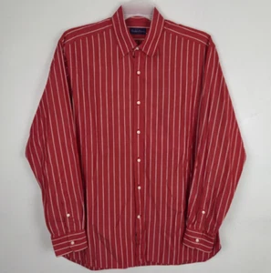 Ralph Lauren Purple Label Dress Shirt Men Size 17 Red Striped Button Up Italy - Picture 1 of 10
