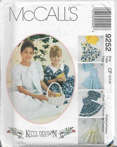 McCall's Kitty Benton Patrón #9252-Chaqueta Infantil-Vestido-Enagua 4-5-6 Pascua - Imagen 1 de 1
