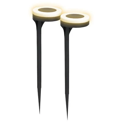 LED Solar Gehweg Leuchte warmweiß - 2er Set - Wege Lampe Garten Deko Beleuchtung - Bild 1 von 3