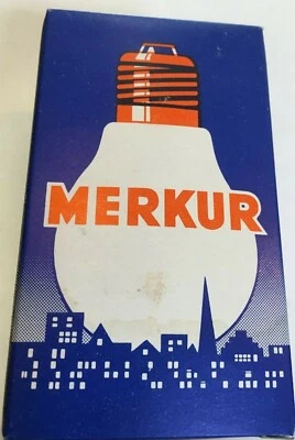  GLÜHLAMPEN MERKUR MADE IN GERMANY 25W KLAR E27 125-130V LAMPE GLÜHBIRNE - Bild 1 von 3
