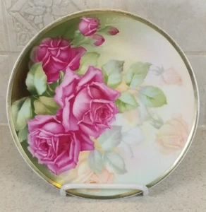 Antique Bavaria Hand Painted Artist Signed Porcelain Plate 7 5/8" Gold Trim #11 - Picture 1 of 6