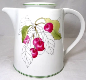 CHERRY by Block Spal Teapot 6.25" tall NEW NEVER USED made in Portugal - Picture 1 of 10