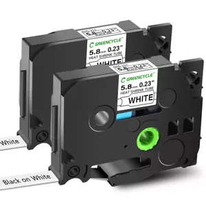 Compatible para tubo termorretráctil Brother HSe-211 5,8 mm x 1,5 m PT-E300 PTE500 2 paquetes - Imagen 1 de 12