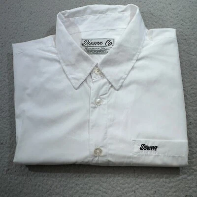 Camisa Dixxon Hombres 2X Grande XB Blanco Botón Bolsillo Mezcla Bambú Firma Informal Foto 1 de 4