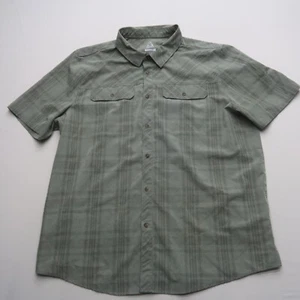 Gerry Mens Button Up Hiking Shirt Size XXL Green Plaid Short Sleeve Travel - Picture 1 of 7