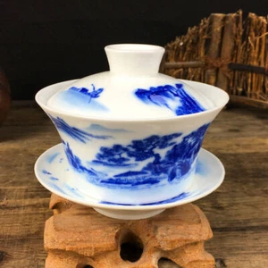 Chinese Porcelain Tea Set Ceramic Gaiwan Floral Tea Cup Lid Saucer Tea Bowl Cup - Picture 1 of 19