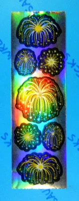 Hoja de pegatinas vintage de fuegos artificiales Sandylion Foto 1 de 4