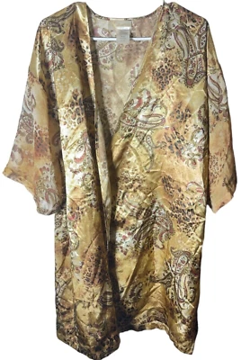 Secret Treasures Mujer Bata Manga Corta Transparente Estampado Animal Sedoso, Talla Mediana Foto 1 de 4