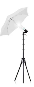 33" Photography Umbrellas - Studio Flash - White Soft Translucent w Tripods - Picture 1 of 3