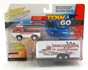 Johnny Lightning 1/64 Scale JLBT018A 1965 Dodge A-100 Pickup Trailer Ramchargers - Picture 1 of 5