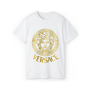 Goldener farbiger Versace Medusa Druck auf Unisex Ultra Baumwolle T-Shirt