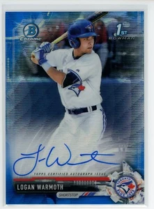 Bowman Chrome Draft Logan Warmoth 2017 refractor de onda azul automático #'d 099/150 - Imagen 1 de 2