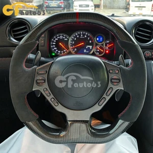 Volante Alcantara de fibra de carbono real compatible con Nissan GTR R35 2007-2016 - Imagen 1 de 10