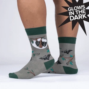 Calze uomo Gone Batty Crew taglia 10-13 Sock It To Me Glow In Dark Bat moda nuove - Foto 1 di 2