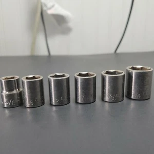 Craftsman USA Shallow Sockets 9/16" 1/2" 5/8" 3/4" SAE 3/8" Drive -G2- 6 Point - Picture 1 of 12