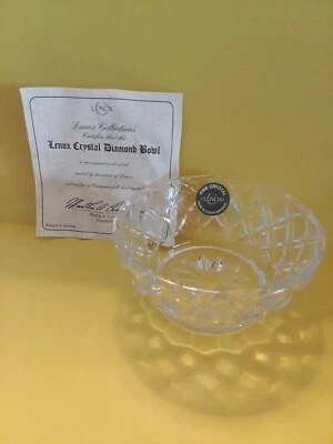 Vintage LENOX Crystal Diamond 3.5" Bowl Fine Crystal  Czech Republic Unused EUC - Image 1 of 4