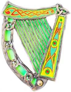 Royal Tara Celtic Threads Irish Harp Wall Plaque 6" Wall Plaque Hand Painted - Picture 1 of 2