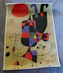 Personnages Et Chien Devant le Soleil Joan Miro 1980s Surreal Verkerke Poster FN - Picture 1 of 1