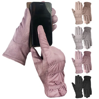 HANDY Gloves Showerproof Upper Ladies Smart Touch Screen Soft Faux Suede Palms iphone
