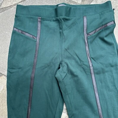 Женские леггинсы Vince Camuto зеленые понте отделка из искусственной кожи узкие брюки без застежек - Изображение 1 из 4