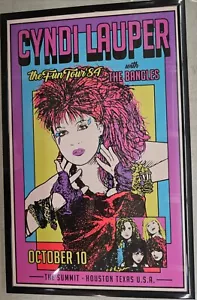 Póster de concierto de Cyndi Lauper 1984 The Summit Huston 11 X 17 enmarcado - Imagen 1 de 2